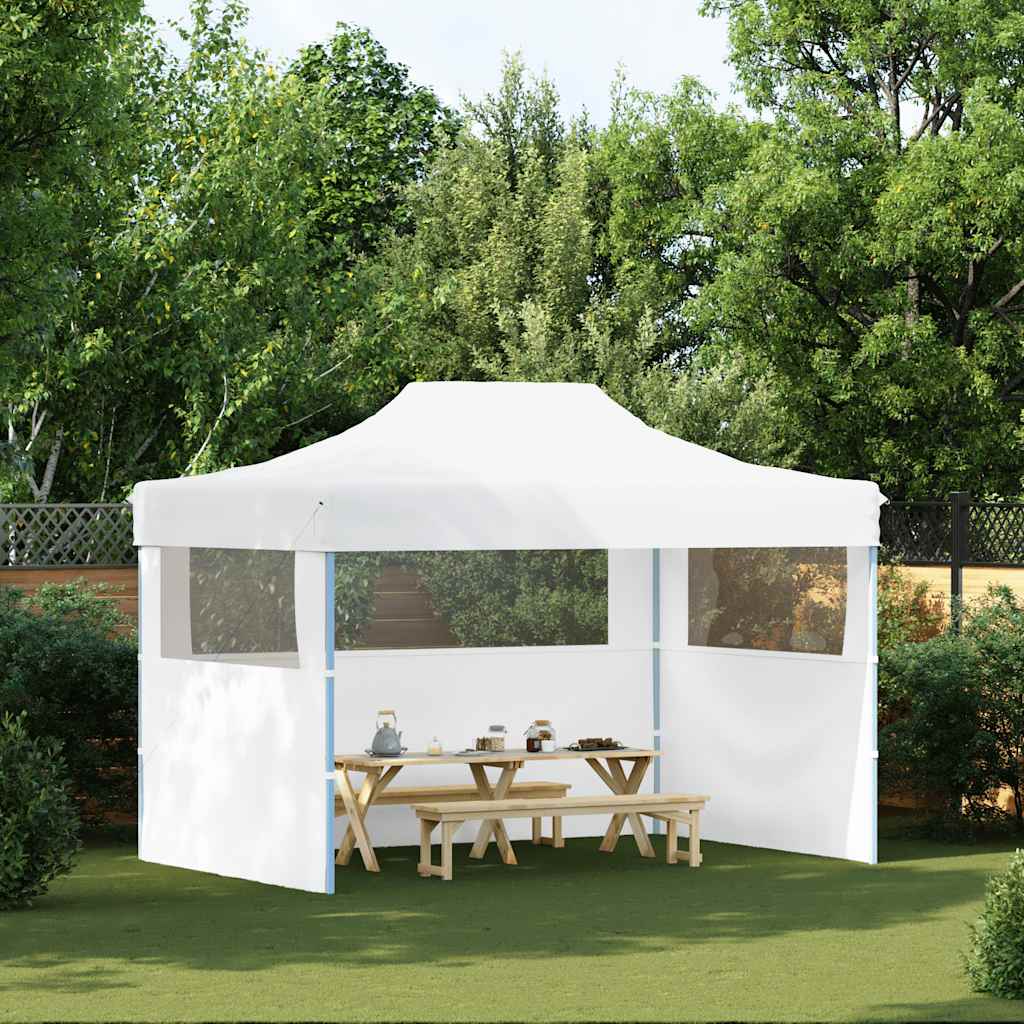 vidaXL Partytent met 3 zijwanden inklapbaar 3x4 m staal blauw