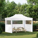 vidaXL Partytent met 3 zijwanden inklapbaar 3x4 m staal blauw