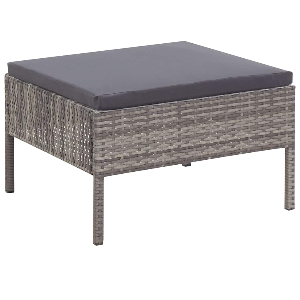 vidaXL 6-delige Loungeset met kussens poly rattan bruin