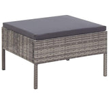 vidaXL 6-delige Loungeset met kussens poly rattan bruin