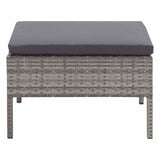 vidaXL 6-delige Loungeset met kussens poly rattan bruin