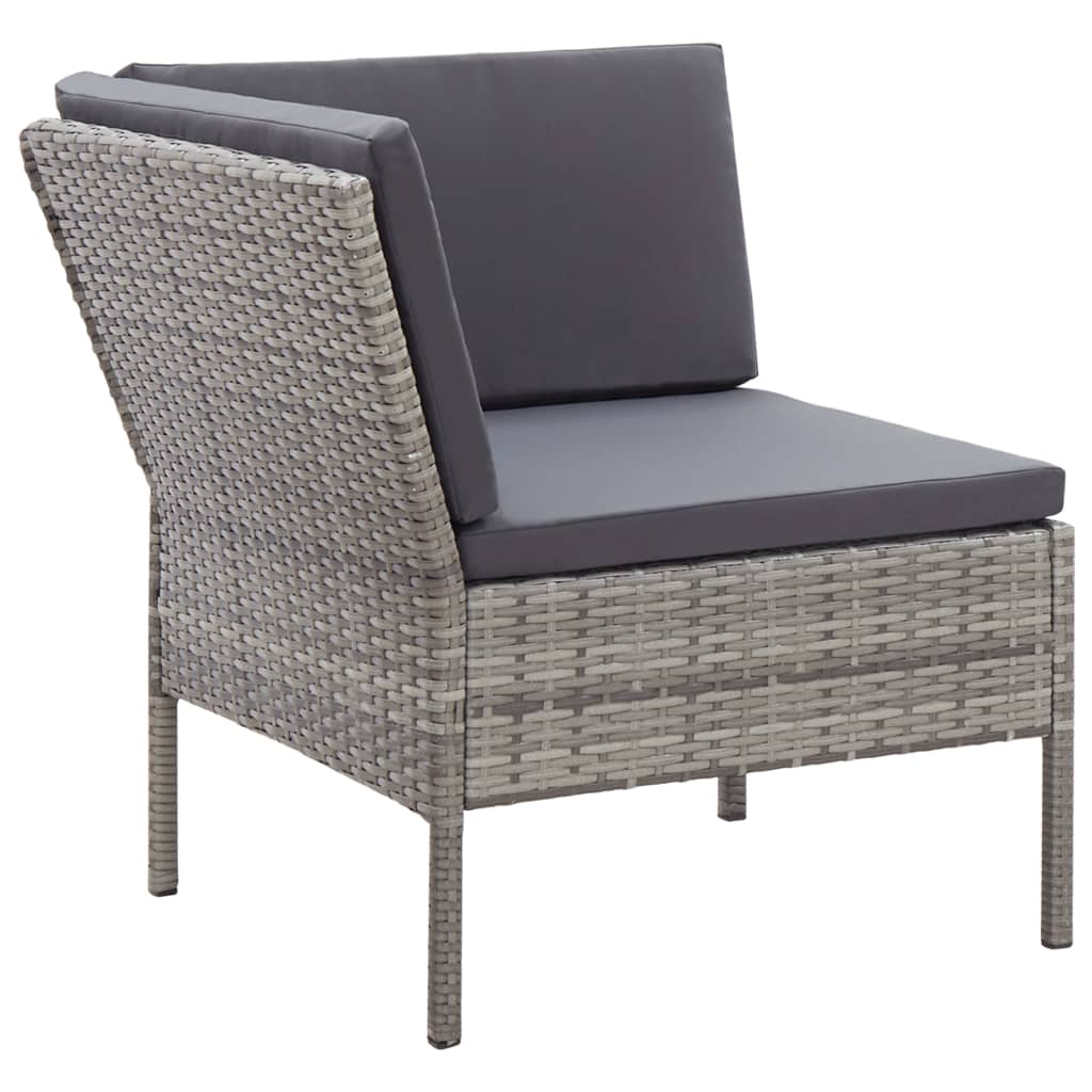 vidaXL 6-delige Loungeset met kussens poly rattan bruin