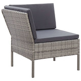 vidaXL 6-delige Loungeset met kussens poly rattan bruin