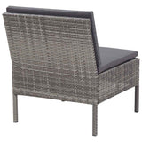 vidaXL 6-delige Loungeset met kussens poly rattan bruin