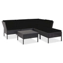 vidaXL 6-delige Loungeset met kussens poly rattan bruin