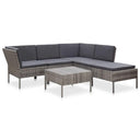 vidaXL 6-delige Loungeset met kussens poly rattan bruin
