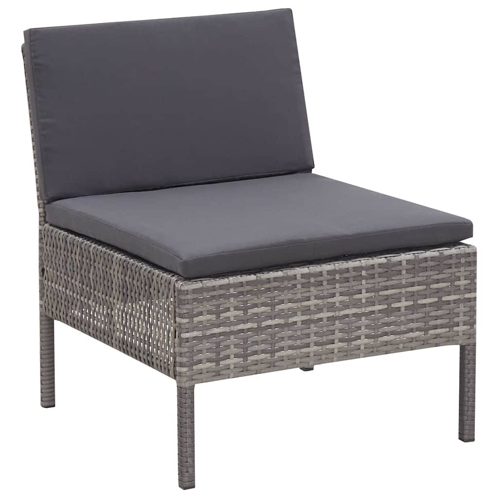 vidaXL 6-delige Loungeset met kussens poly rattan bruin