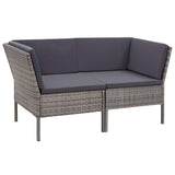 vidaXL 6-delige Loungeset met kussens poly rattan bruin