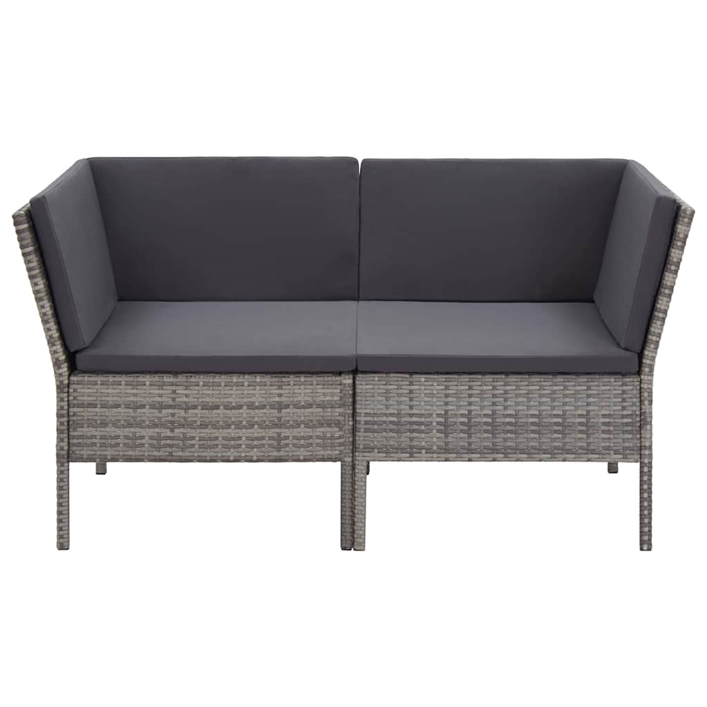 vidaXL 6-delige Loungeset met kussens poly rattan bruin
