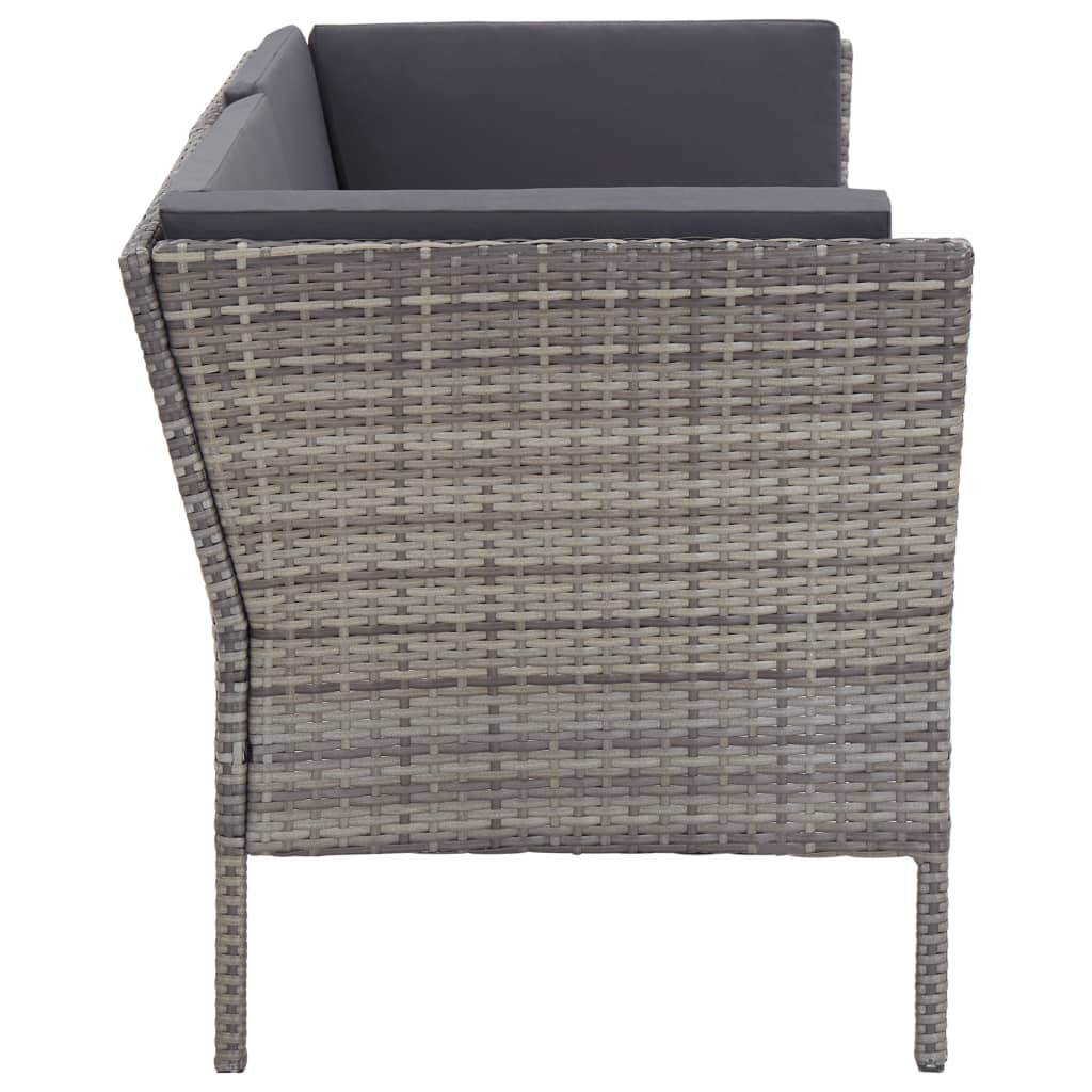 vidaXL 6-delige Loungeset met kussens poly rattan bruin