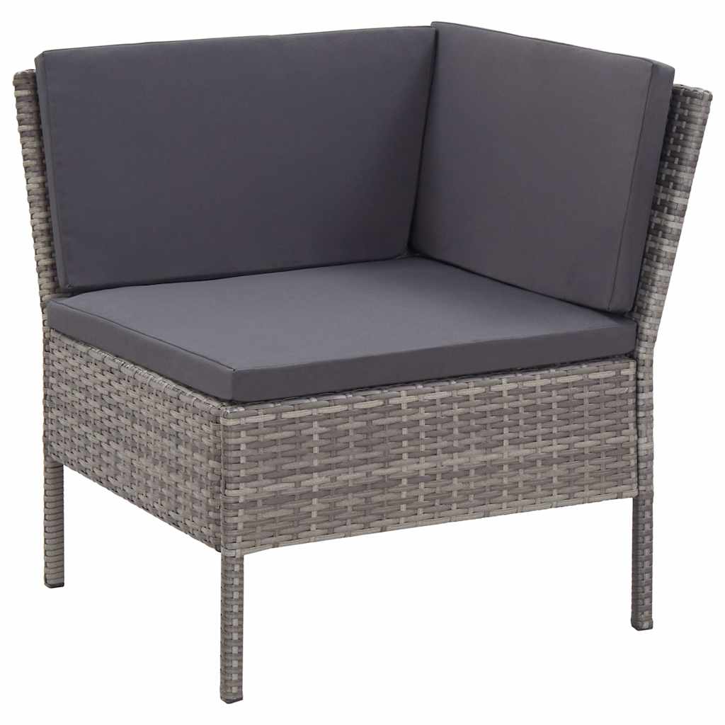 vidaXL 6-delige Loungeset met kussens poly rattan bruin