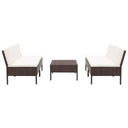 vidaXL 5-piece Lounge Set with Cushions Poly Rattan Brown
