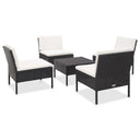 vidaXL 5-piece Lounge Set with Cushions Poly Rattan Brown