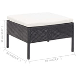 vidaXL 5-piece Lounge Set with Cushions Poly Rattan Brown