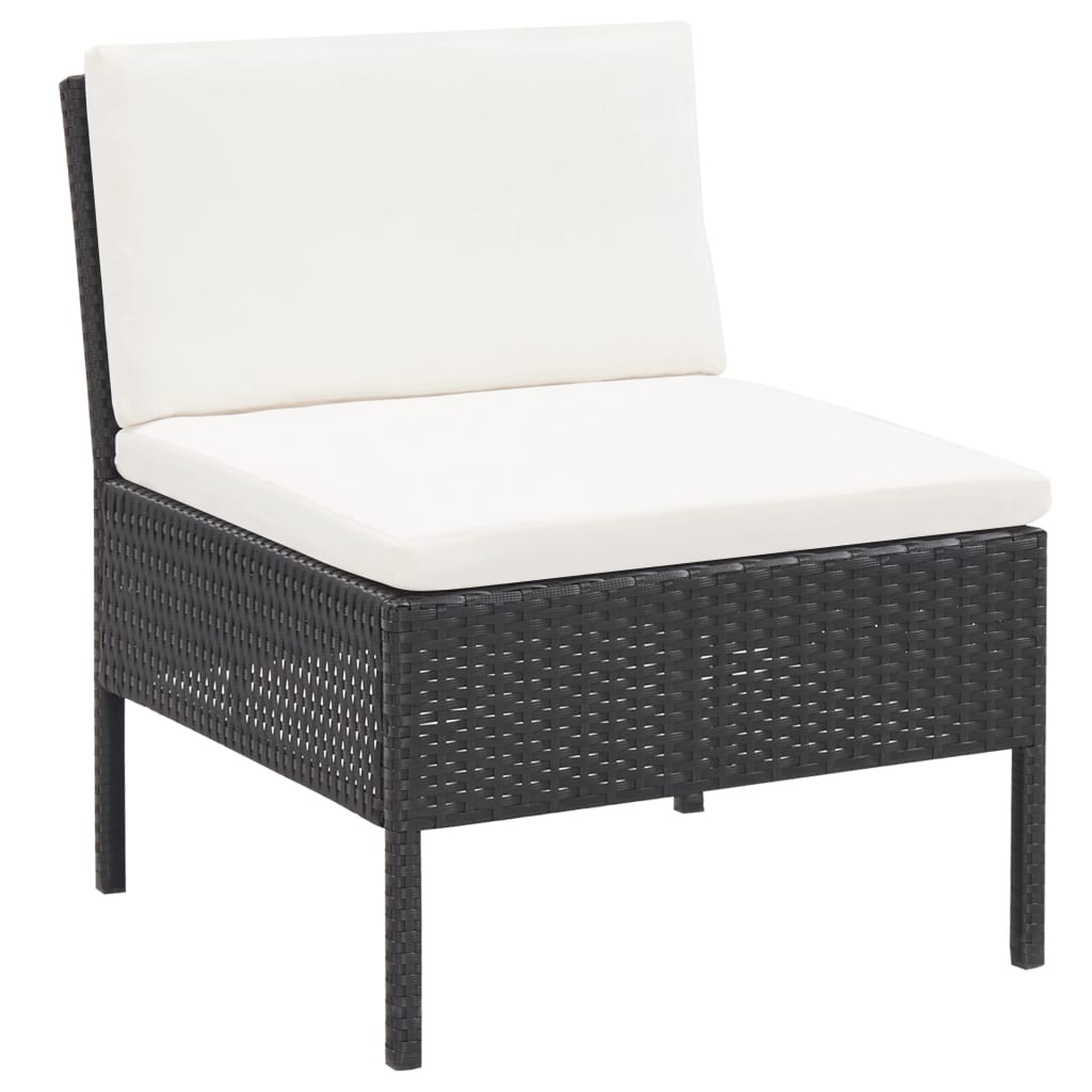 vidaXL 5-piece Lounge Set with Cushions Poly Rattan Brown