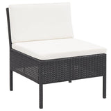vidaXL 5-piece Lounge Set with Cushions Poly Rattan Brown