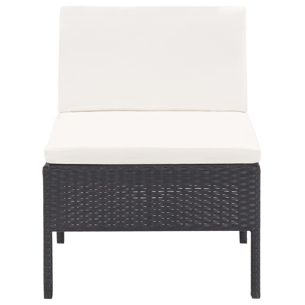 vidaXL 5-piece Lounge Set with Cushions Poly Rattan Brown