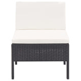 vidaXL 5-piece Lounge Set with Cushions Poly Rattan Brown