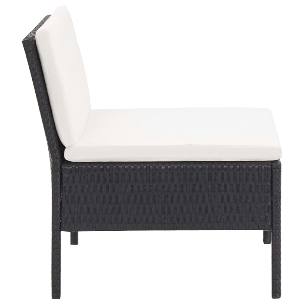 vidaXL 5-piece Lounge Set with Cushions Poly Rattan Brown