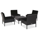 vidaXL 5-piece Lounge Set with Cushions Poly Rattan Brown
