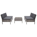 vidaXL 5-piece Lounge Set with Cushions Poly Rattan Brown