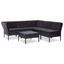 vidaXL 6-delige Loungeset met kussens poly rattan bruin