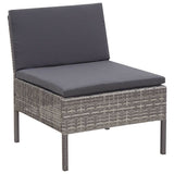 vidaXL 6-delige Loungeset met kussens poly rattan bruin