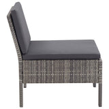 vidaXL 6-delige Loungeset met kussens poly rattan bruin