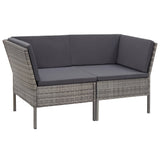 vidaXL 6-delige Loungeset met kussens poly rattan bruin