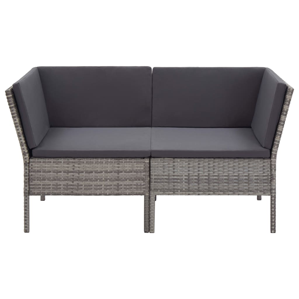 vidaXL 6-delige Loungeset met kussens poly rattan bruin