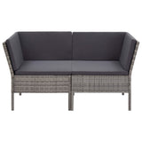 vidaXL 6-delige Loungeset met kussens poly rattan bruin