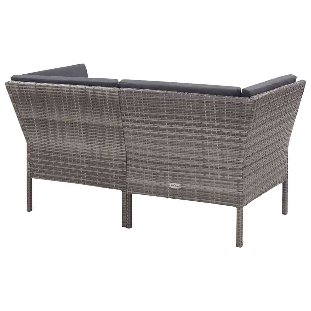 vidaXL 6-delige Loungeset met kussens poly rattan bruin