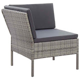 vidaXL 6-delige Loungeset met kussens poly rattan bruin