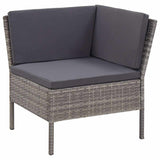 vidaXL 6-delige Loungeset met kussens poly rattan bruin