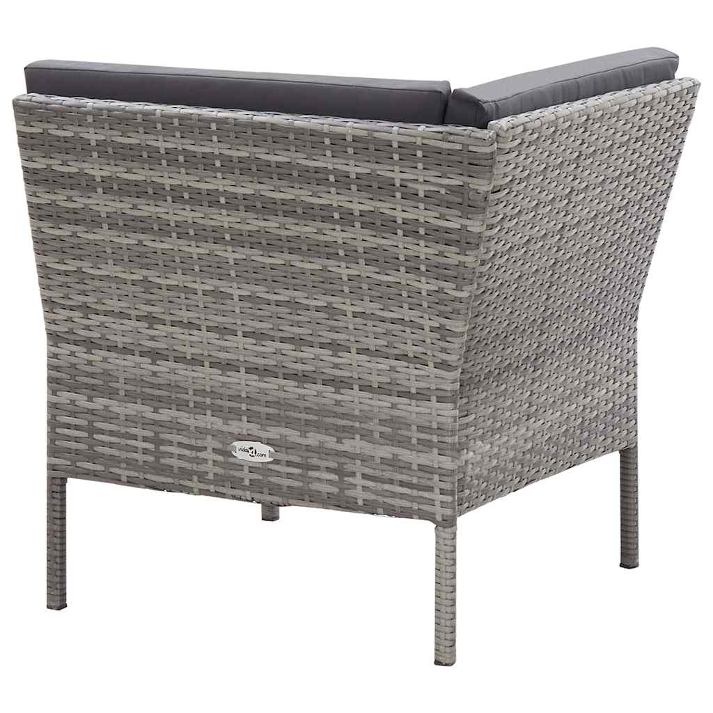 vidaXL 6-delige Loungeset met kussens poly rattan bruin