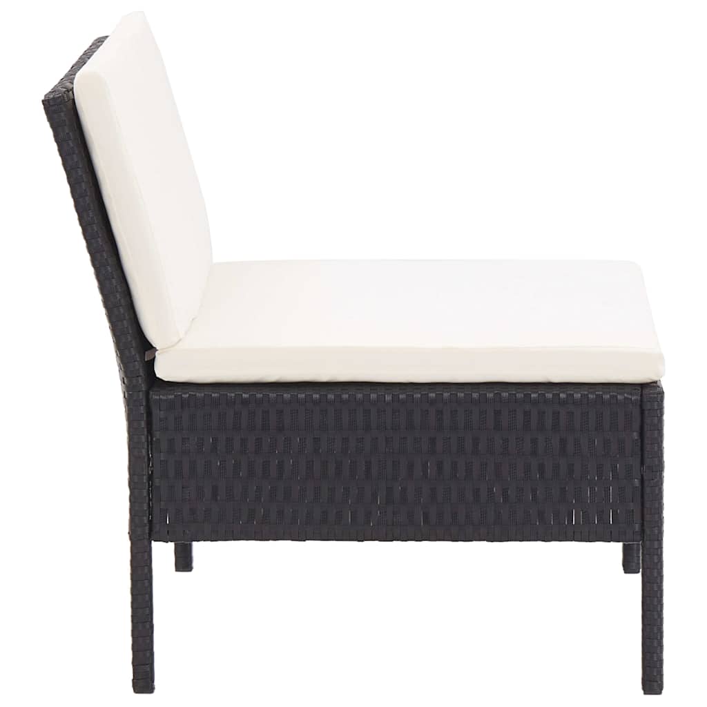 vidaXL 8-delige Loungeset met kussens poly rattan zwart