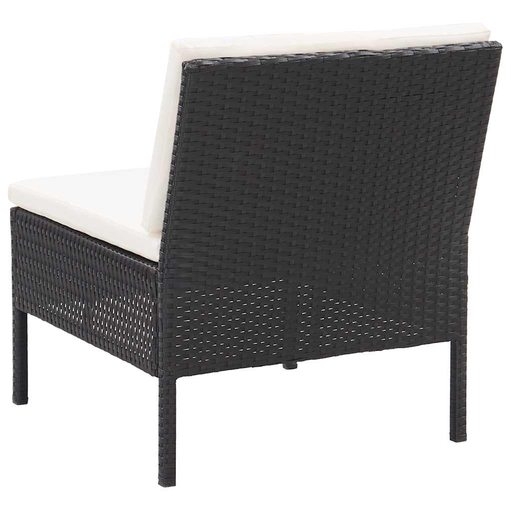 vidaXL 8-delige Loungeset met kussens poly rattan zwart