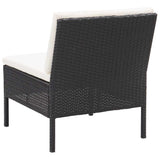 vidaXL 8-delige Loungeset met kussens poly rattan zwart
