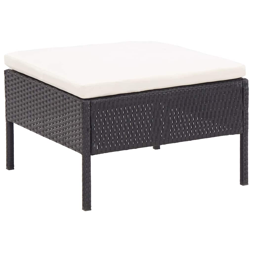 vidaXL 8-delige Loungeset met kussens poly rattan zwart