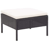 vidaXL 8-delige Loungeset met kussens poly rattan zwart