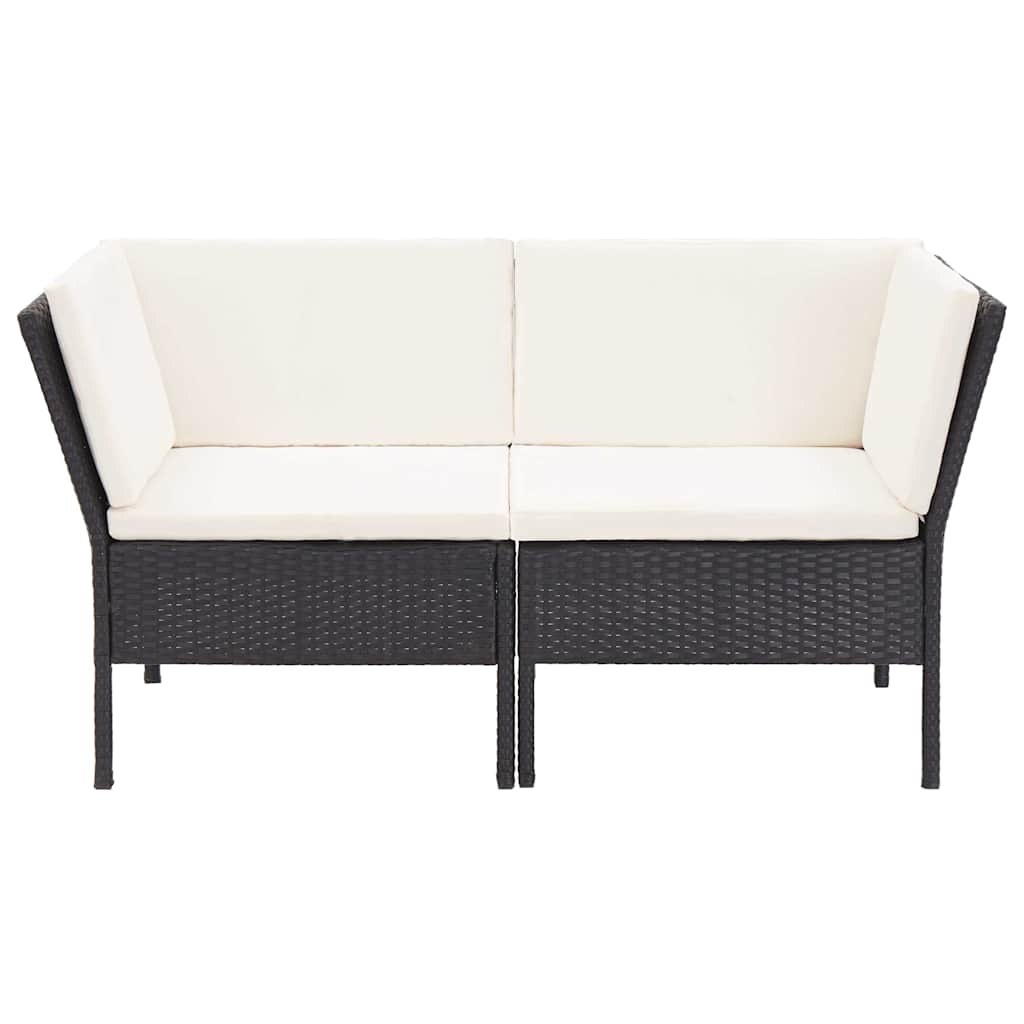 vidaXL 8-delige Loungeset met kussens poly rattan zwart
