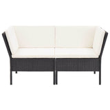 vidaXL 8-delige Loungeset met kussens poly rattan zwart