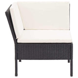 vidaXL 8-delige Loungeset met kussens poly rattan zwart
