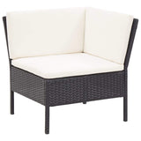 vidaXL 8-delige Loungeset met kussens poly rattan zwart