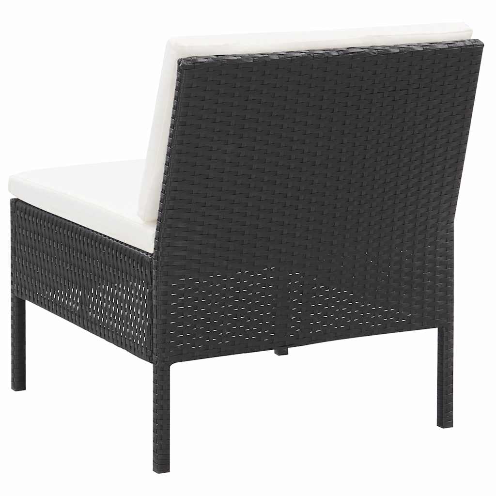 vidaXL 3-delige Loungeset met kussens poly rattan bruin
