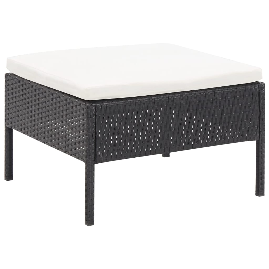 vidaXL 3-delige Loungeset met kussens poly rattan bruin