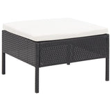 vidaXL 3-delige Loungeset met kussens poly rattan bruin