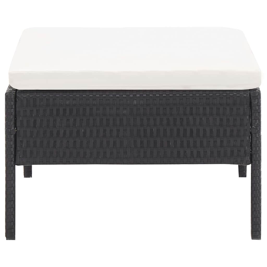 vidaXL 3-delige Loungeset met kussens poly rattan bruin