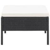vidaXL 3-delige Loungeset met kussens poly rattan bruin