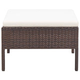 vidaXL 3-delige Loungeset met kussens poly rattan bruin